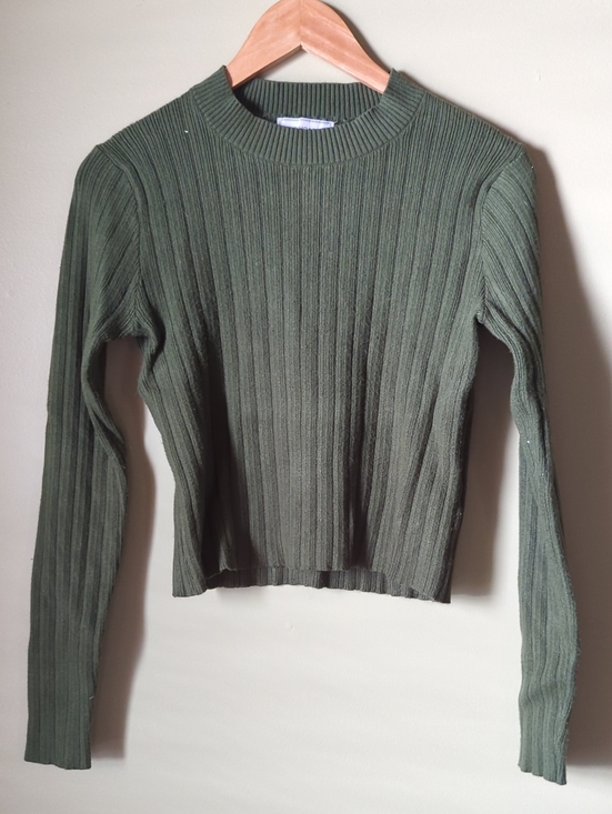 RIHOAS Sweaters - RIHOAS Kelly Green Ribbed Crew Neck Sweater